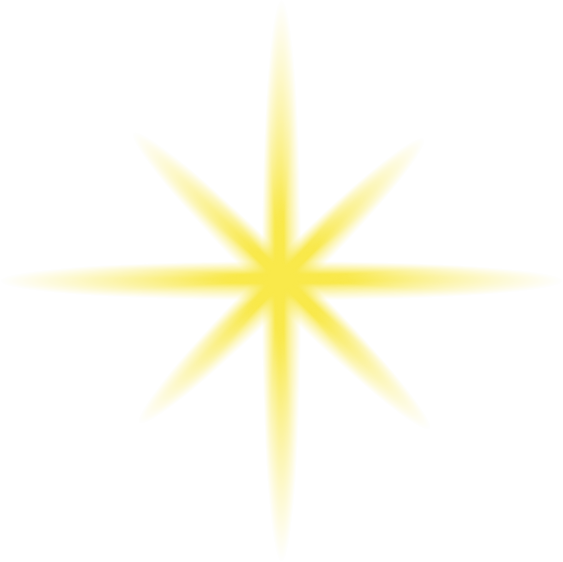 Yellow shining gradient star.